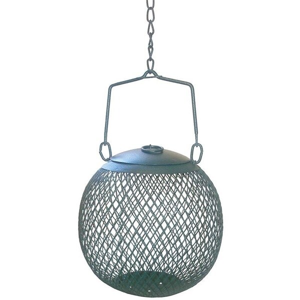 PerkyPet NO/NO Wild Bird Feeder, 1.12 lb, Metal, Green, 5.7 in H